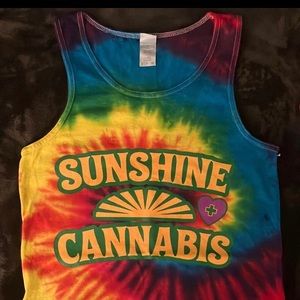 Sunshine cannabis tye dyed unisex tank top-S